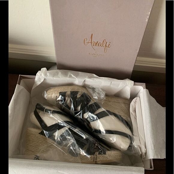 Amalfi by Rangoni Luca soft suede leather espadrille wedge sandal size 6 new - Picture 8 of 10